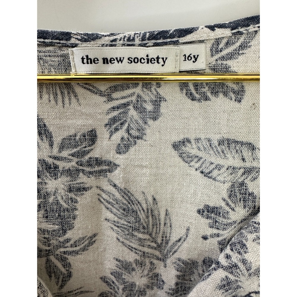The New Society Girls Floral Hibiscus Dress Size 16y Teen Youth Boho Linen Blend - Picture 6 of 16
